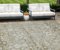 10 X 14 Taupe Beige And Gold Oriental Washable Indoor Outdoor Area Rug