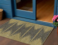 3 X 5 Dark Gray And Gold Abstract Washable Indoor Outdoor Area Rug