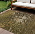 9 X 12 Chocolate And Gray Abstract Washable Indoor Outdoor Area Rug
