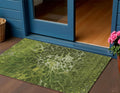 3 X 5 Olive Green And Sage Abstract Washable Indoor Outdoor Area Rug