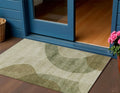3 X 5 Beige And Chocolate Abstract Washable Indoor Outdoor Area Rug
