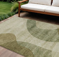 10 X 14 Beige And Chocolate Abstract Washable Indoor Outdoor Area Rug