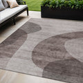 5 X 8 Brown Taupe And Beige Abstract Washable Indoor Outdoor Area Rug
