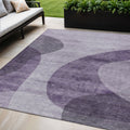 5 X 8 Purple Lavender And Eggplant Abstract Washable Indoor Outdoor Area Rug