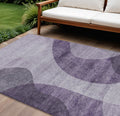 9 X 12 Purple Lavender And Eggplant Abstract Washable Indoor Outdoor Area Rug