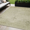 5 X 8 Beige Taupe And Brown Oriental Washable Indoor Outdoor Area Rug