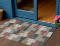3 X 5 Orange Copper And Charcoal Geometric Washable Indoor Outdoor Area Rug