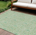 8 X 10 Sage And Artichoke Green Floral Washable Indoor Outdoor Area Rug