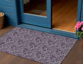 3 X 5 Eggplant Purple And Lilac Floral Washable Indoor Outdoor Area Rug