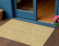 3 X 5 Gold And Wheat Floral Washable Indoor Outdoor Area Rug
