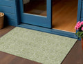 3 X 5 Green Floral Washable Indoor Outdoor Area Rug