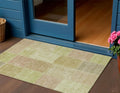 3 X 5 Green Copper And Mint Green Patchwork Washable Indoor Outdoor Area Rug