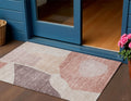 3 X 5 Blush Pink And Mauve Abstract Washable Indoor Outdoor Area Rug