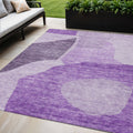 5 X 8 Eggplant Purple And Lilac Abstract Washable Indoor Outdoor Area Rug