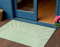 3 X 5 Green And Mint Green Abstract Washable Indoor Outdoor Area Rug