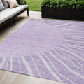 5 X 8 Lavender And Purple Abstract Washable Indoor Outdoor Area Rug
