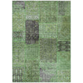 10 X 14 Green And Olive Green Patchwork Washable Indoor Outdoor Area Rug