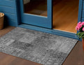 3 X 5 Gray Charcoal And Silver Patchwork Washable Indoor Outdoor Area Rug