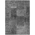9 X 12 Gray Charcoal And Silver Patchwork Washable Indoor Outdoor Area Rug