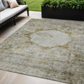 5 X 8 Taupe Brown And Gray Oriental Washable Indoor Outdoor Area Rug