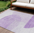 10 X 14 Purple And Lavender Geometric Washable Indoor Outdoor Area Rug