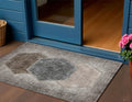 3 X 5 Chocolate And Taupe Geometric Washable Indoor Outdoor Area Rug