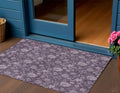 3 X 5 Plum Purple And Lavender Floral Washable Indoor Outdoor Area Rug