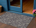 3 X 5 Taupe And Beige Floral Washable Indoor Outdoor Area Rug