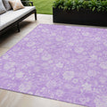 5 X 8 Lavender And Lilac Floral Washable Indoor Outdoor Area Rug