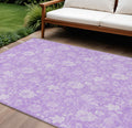 8 X 10 Lavender And Lilac Floral Washable Indoor Outdoor Area Rug