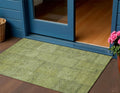 3 X 5 Fern Green And Artichoke Green Patchwork Washable Indoor Outdoor Area Rug