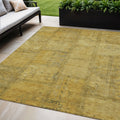 5 X 8 Gold Wheat And Gray Patchwork Washable Indoor Outdoor Area Rug