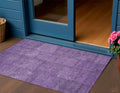 3 X 5 Purple Eggplant And Gray Patchwork Washable Indoor Outdoor Area Rug