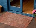 3 X 5 Salmon Copper And Gray Patchwork Washable Indoor Outdoor Area Rug