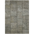 5 X 8 Taupe Brown And Beige Patchwork Washable Indoor Outdoor Area Rug