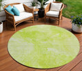 8 Artichoke Green And Lime Green Round Nautical Washable Indoor Outdoor Area Rug
