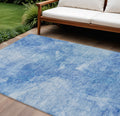 9 X 12 Denim Blue And Sky Blue Nautical Washable Indoor Outdoor Area Rug