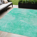 5 X 8 Teal Blue And Aqua Nautical Washable Indoor Outdoor Area Rug