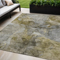 5 X 8 Taupe Brown And Gray Abstract Washable Indoor Outdoor Area Rug