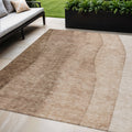 5 X 8 Brown And Beige Ombre Washable Indoor Outdoor Area Rug