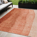 5 X 8 Red Copper And Terra Cotta Ombre Washable Indoor Outdoor Area Rug