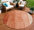 8 Red Copper And Terra Cotta Round Ombre Washable Indoor Outdoor Area Rug
