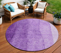 8 Purple And Lavender Round Ombre Washable Indoor Outdoor Area Rug