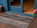 3 X 5 Blue Charcoal And Copper Botanical Leaves Washable Indoor Outdoor Area Rug