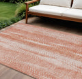 10 X 14 Orange And Salmon Botanical Leaves Washable Indoor Outdoor Area Rug