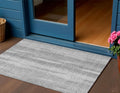 3 X 5 Silver Gray And Graphite Botanical Leaves Washable Indoor Outdoor Area Rug