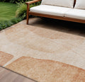 10 X 14 Terra Cotta Orange And Copper Abstract Washable Indoor Outdoor Area Rug