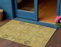 3 X 5 Gold Wheat And Gray Oriental Washable Indoor Outdoor Area Rug