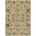 5 X 8 Yellow Gray And Charcoal Oriental Washable Indoor Outdoor Area Rug