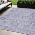 5 X 8 Lavender Purple And Gray Oriental Washable Indoor Outdoor Area Rug